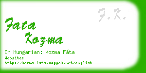 fata kozma business card